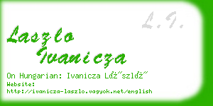 laszlo ivanicza business card